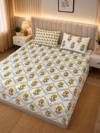 Gendafool - Cotton Bedsheet with pillow covers Double Bedsheet