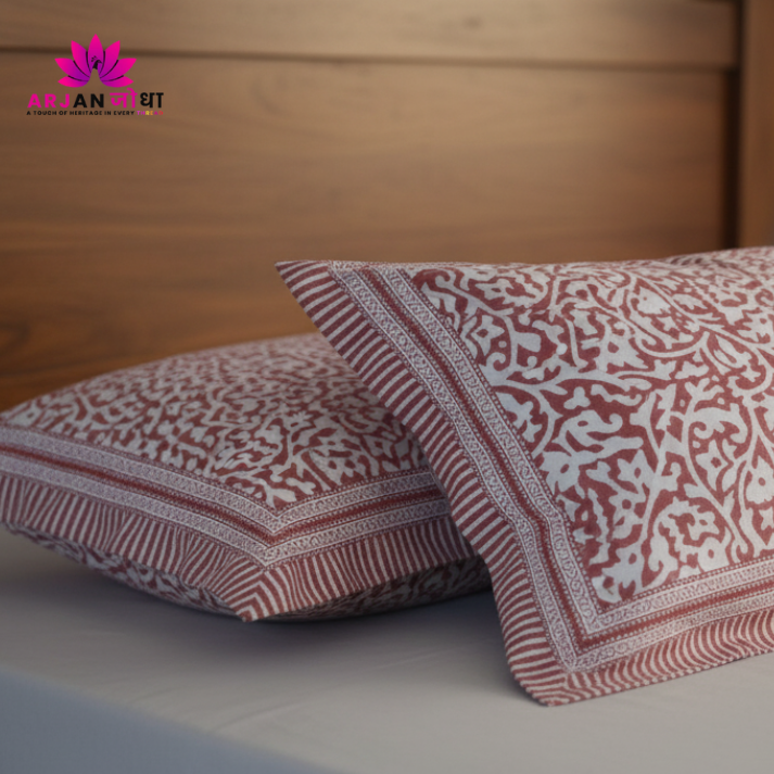 Soft Pink Floral Print Cotton Bedsheet with Pillow Covers – Double Bed Sheet