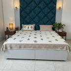 Red & Green Heritage Buta Cotton Bedsheet with Pillow Covers – Double Bed Sheet