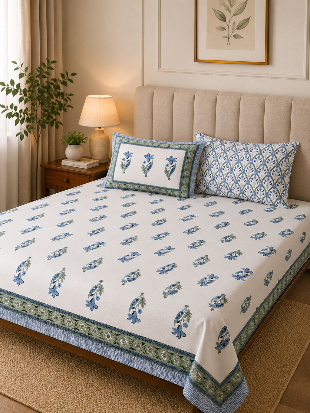 Neelkamal - Cotton Bedsheet with pillow covers Double Bedsheet