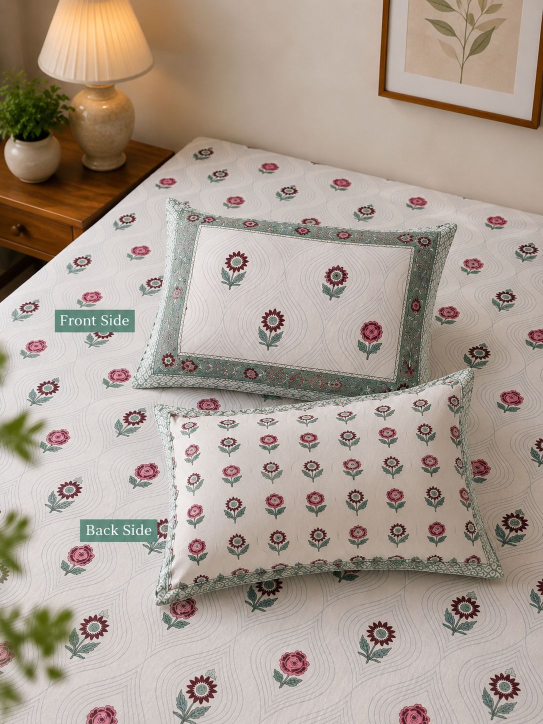 Gulbano - Cotton Bedsheet with pillow covers Double Bedsheet
