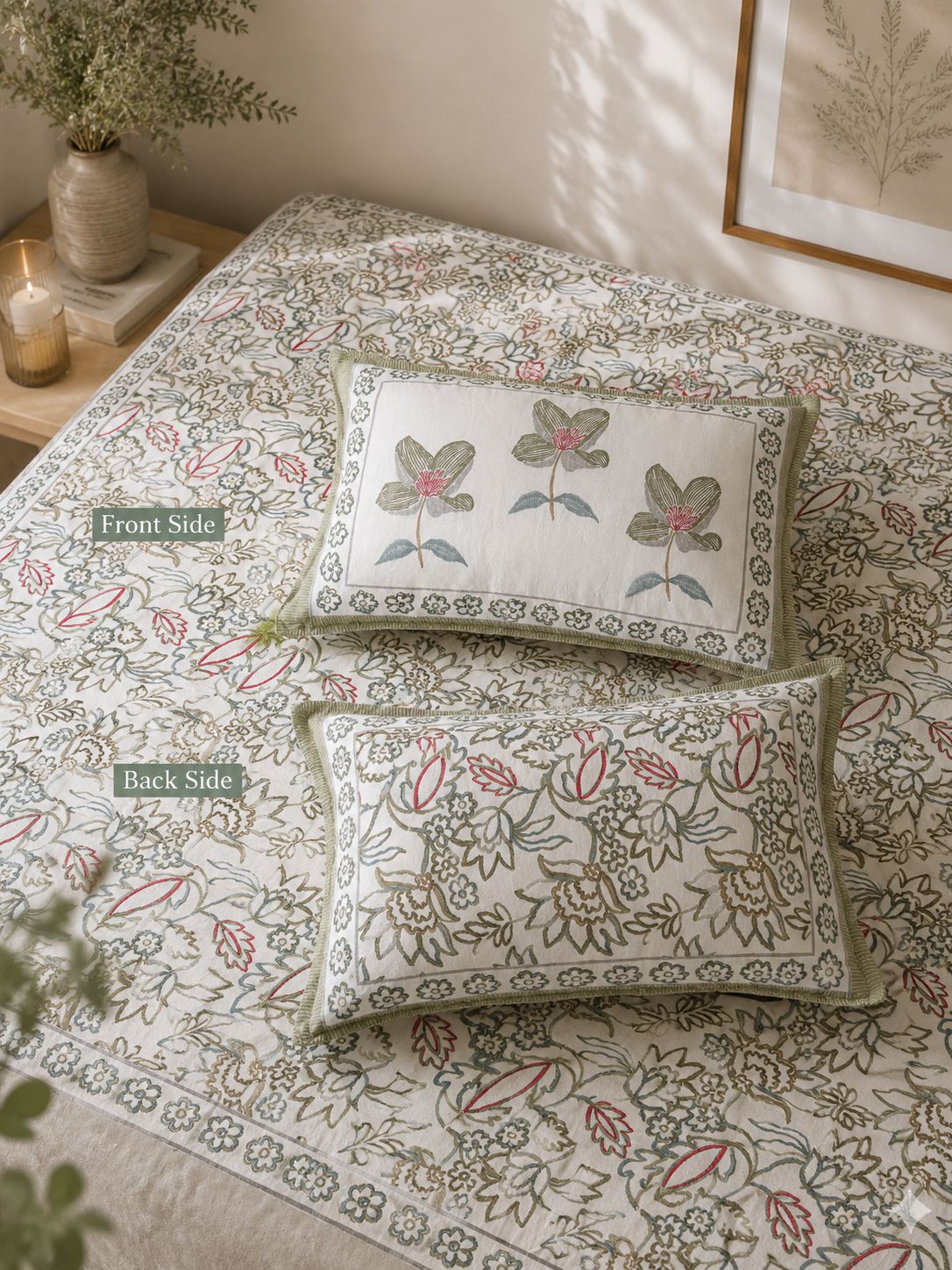 Gulnaar - Cotton Bedsheet with pillow covers Double Bedsheet