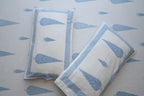 White & Sky Blue Cypress  Cotton Bed Sheet with Pillow Covers- Double Bed Sheet