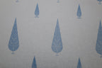 White & Sky Blue Cypress  Cotton Bed Sheet with Pillow Covers- Double Bed Sheet