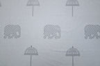 Grey Elephant & Umbrella Print Cotton Bedsheet with Pillow Covers – Double Bed Sheet