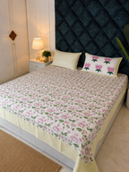 Kamal Kunj Handblock print cotton bedsheet with pillow covers - Queen/king size