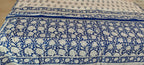 White & Indigo Paisley Floral Hand Block Cotton Mulmul Reversible Dohar Double Bed