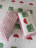 Gaj Gaamini Handblock print cotton bedsheet with pillow covers - Queen/king size
