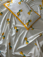 Safari Fun Kids Block Print Bedsheet – Yellow Giraffe Motifs