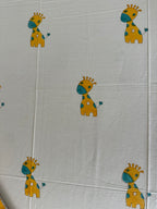 Safari Fun Kids Block Print Bedsheet – Yellow Giraffe Motifs