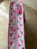 Pink Flamingo Quilted Cotton Tote Bag