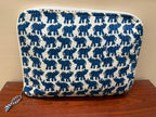 Blue Elephant Quilted Cotton Laptop Sleeve
